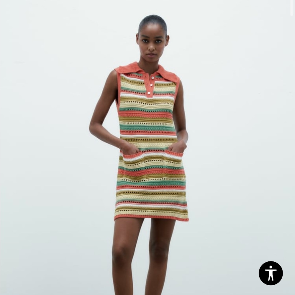 Zara striped knit dress multicolor
